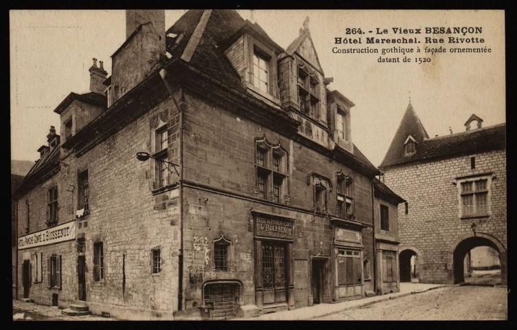 Besançon - Le Vieux Besançon - Hôtel Mareschal. Rue Rivotte [image fixe] , Besançon : Les Editions C. L. B. - Besançon., 1904/1930