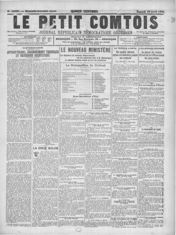 18/04/1925 - Le petit comtois [Texte imprimé] : journal républicain démocratique quotidien