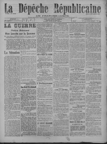 14/09/1916 - La Dépêche républicaine de Franche-Comté [Texte imprimé]