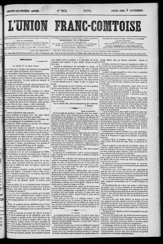 06/11/1879 - L'Union franc-comtoise [Texte imprimé]
