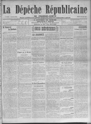 02/07/1908 - La Dépêche républicaine de Franche-Comté [Texte imprimé]