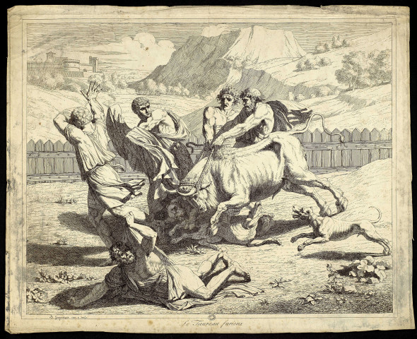 Le taureau furieux [image fixe] / B. Gagneraux. inv. e sculp. , 1776/1795