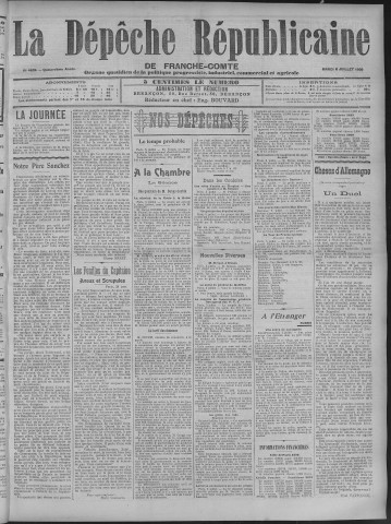 06/07/1909 - La Dépêche républicaine de Franche-Comté [Texte imprimé]