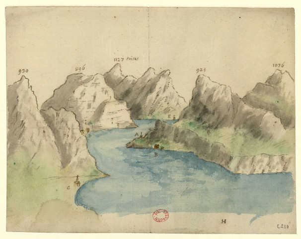 Paysage avec un fleuve et des montagnes [Dessin] , [S.l.] : [s.n.], [1750-1799]
