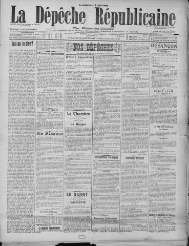 25/12/1924 - La Dépêche républicaine de Franche-Comté [Texte imprimé]