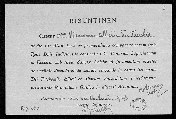 Ms Z 552 - Thomas. Lettre à Albéric Truchis de Varennes. 4 mai 1923.