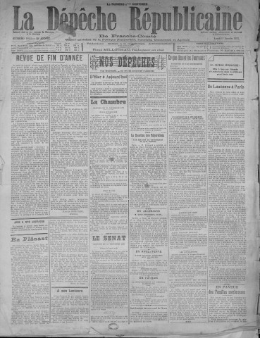 01/01/1923 - La Dépêche républicaine de Franche-Comté [Texte imprimé]