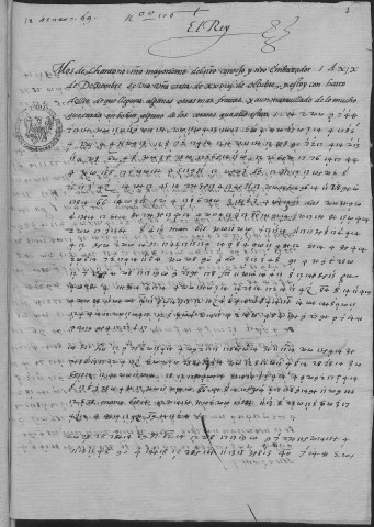 Ms Granvelle 57 - « Lettres et papiers de l'ambassade de monsieur de Chantonnay à l'empereur Maximilien... Tome VI. » (12 janvier 1569-29 novembre 1569)