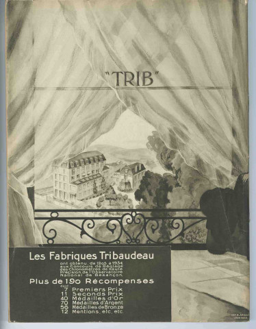 Fabriques Tribaudeau Besançon : catalogue de vente n°85 pour l'année 1935.