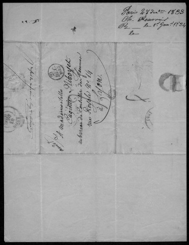 Ms Z 396 - Charles Fourier. Lettre à Eugénie Niboyet. Paris, 28 décembre 1833