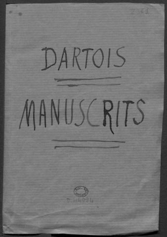 Ms Z 381 - Chanoine Claude-Bénigne-Marie Dartois : Textes divers, français et latins. Ms. autographes.