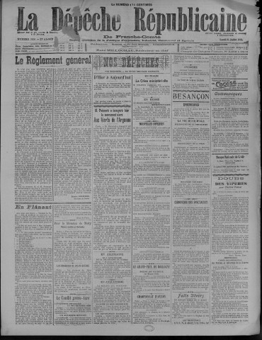 31/07/1922 - La Dépêche républicaine de Franche-Comté [Texte imprimé]