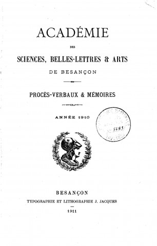01/01/1910 - Procès verbaux et mémoires [Texte imprimé] /