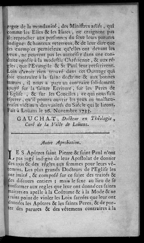 Entretiens d'un docteur en théologie avec deux dames de qualité, sur les modes dans les vétements