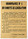 Ordonnance n° 1 du Comité de la Libération de Salins-les-Bains, affiche