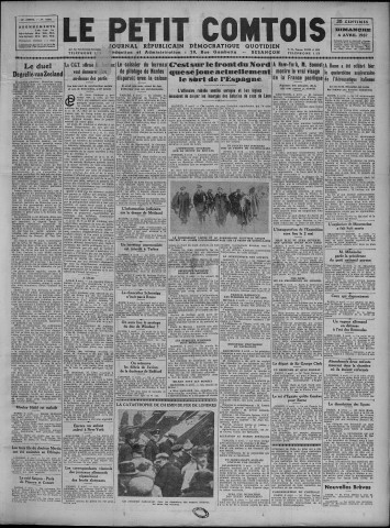 04/04/1937 - Le petit comtois [Texte imprimé] : journal républicain démocratique quotidien