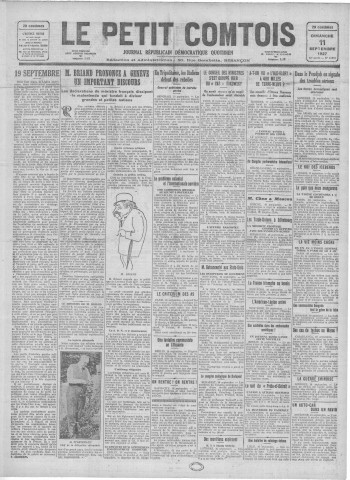 11/09/1927 - Le petit comtois [Texte imprimé] : journal républicain démocratique quotidien