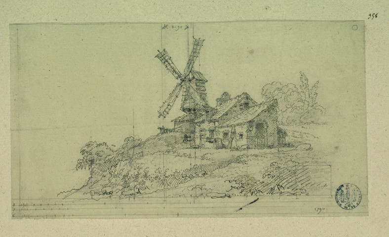 Moulin à vent. Projet de décor de théâtre / Pierre-Adrien Pâris , [S.l.] : [P.-A. Pâris], [1700-1800]