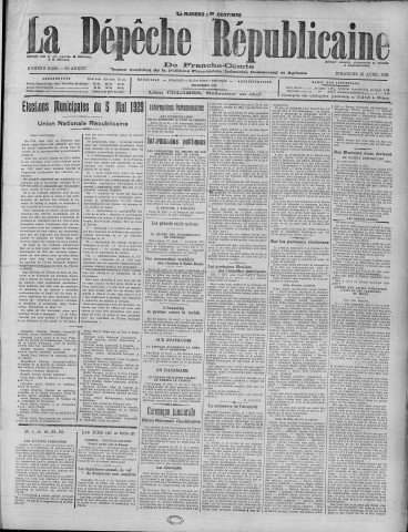 28/04/1929 - La Dépêche républicaine de Franche-Comté [Texte imprimé]