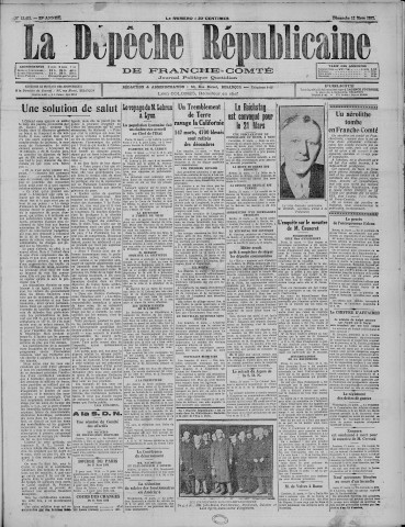 12/03/1933 - La Dépêche républicaine de Franche-Comté [Texte imprimé]