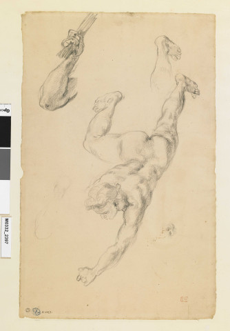 Étude pour l'ange frappant Héliodore dans "Héliodore chassé du temple"