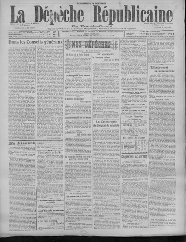 26/08/1921 - La Dépêche républicaine de Franche-Comté [Texte imprimé]