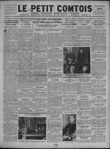 08/04/1937 - Le petit comtois [Texte imprimé] : journal républicain démocratique quotidien