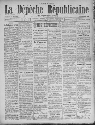 05/04/1924 - La Dépêche républicaine de Franche-Comté [Texte imprimé]