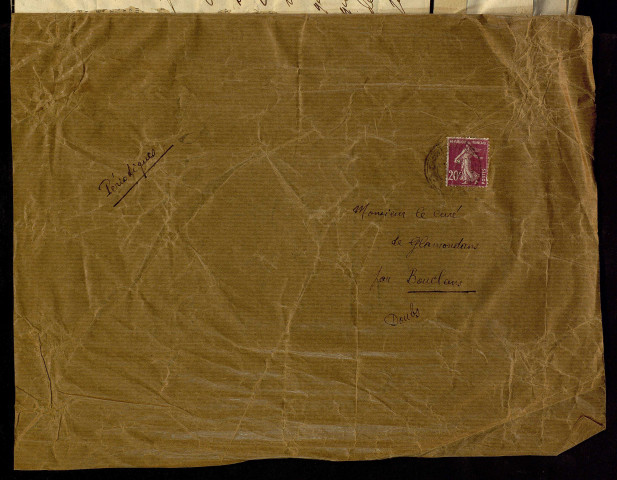 Ms Z 385 - Lettres adressées au chanoine Dartois, 1828-1875