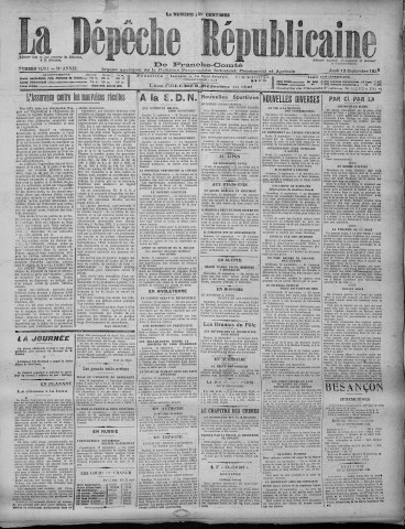 13/09/1928 - La Dépêche républicaine de Franche-Comté [Texte imprimé]