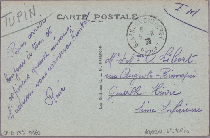 Chateaufarine-Besançon - Café Ecarnot. [image fixe] , Besançon : Les Editions C. L. B. - Besançon, 1904/1938
