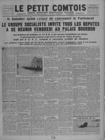 30/11/1938 - Le petit comtois [Texte imprimé] : journal républicain démocratique quotidien