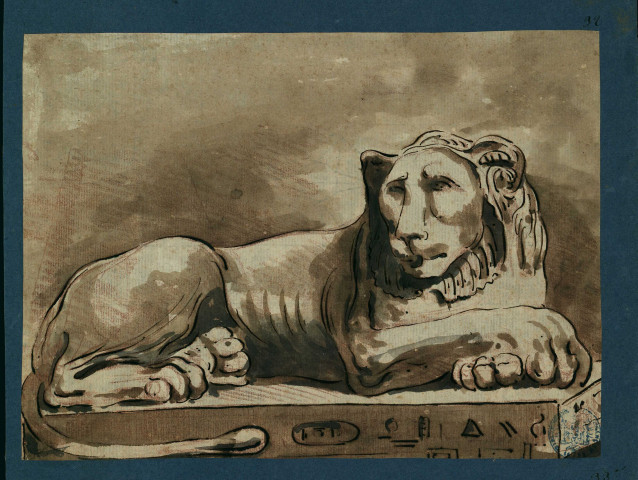 Lion couché , [S.l.] : [s.n.], [1700-1800]