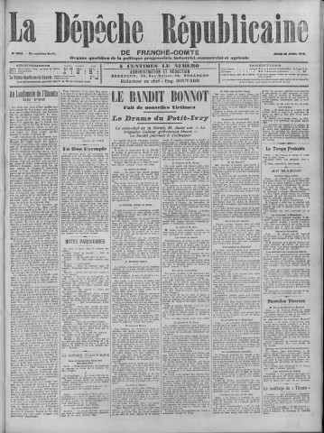 25/04/1912 - La Dépêche républicaine de Franche-Comté [Texte imprimé]