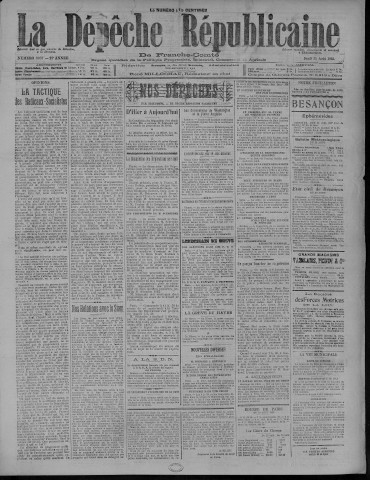 31/08/1922 - La Dépêche républicaine de Franche-Comté [Texte imprimé]