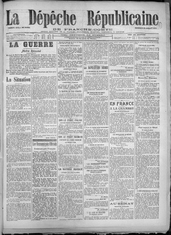 20/07/1917 - La Dépêche républicaine de Franche-Comté [Texte imprimé]