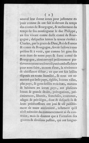 Chartre [charte] accordée en 1483 par Charles VIII, roi de France, sur la demande des trois Ordres de la province de Franche-Comté, assemblés en états en 1483, tirée des archives, cote B/717