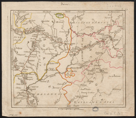 [Bourgogne. Franche-Comté]. F.29. 5 lieues. [Document cartographique] , 1700/1799