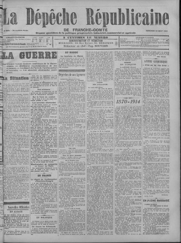 12/08/1914 - La Dépêche républicaine de Franche-Comté [Texte imprimé]