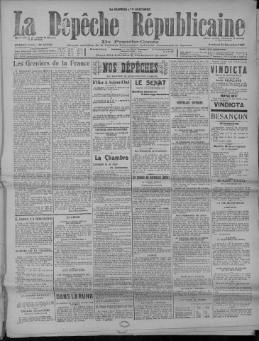 21/12/1923 - La Dépêche républicaine de Franche-Comté [Texte imprimé]