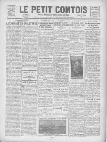 10/10/1925 - Le petit comtois [Texte imprimé] : journal républicain démocratique quotidien
