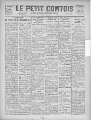 12/01/1926 - Le petit comtois [Texte imprimé] : journal républicain démocratique quotidien