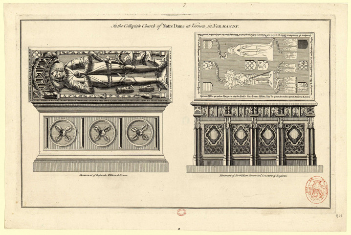 Vernon (Eure) Collégiale Notre-Dame deux tombeaux [image fixe] : / C. et P. , 1700/1799