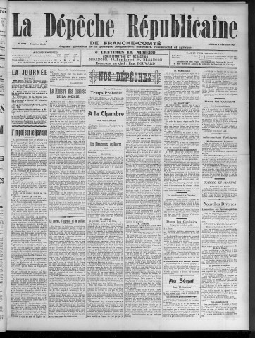 09/02/1907 - La Dépêche républicaine de Franche-Comté [Texte imprimé]