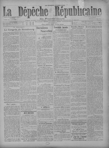20/10/1920 - La Dépêche républicaine de Franche-Comté [Texte imprimé]