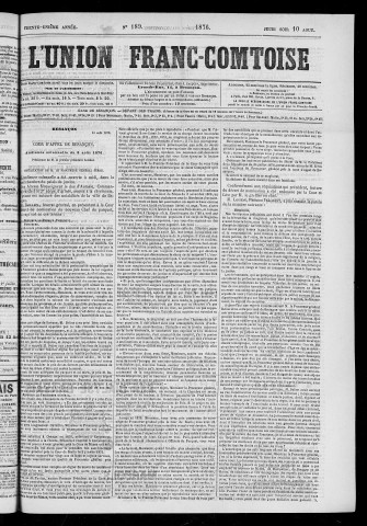 10/08/1876 - L'Union franc-comtoise [Texte imprimé]