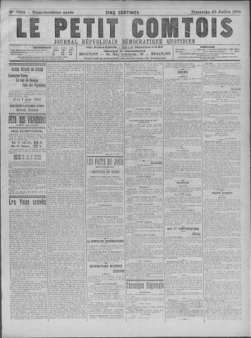23/07/1905 - Le petit comtois [Texte imprimé] : journal républicain démocratique quotidien