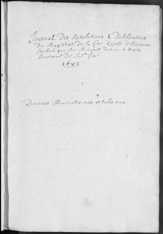 Registre des délibérations municipales 1er janvier 1683 - 31 décembre 1685