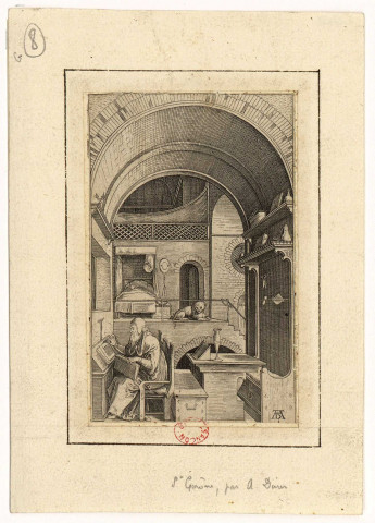 Saint-Jérôme écrivant [Image fixe] : copie d'après Albrecht Dürer , 1700/1799