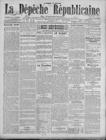 05/02/1925 - La Dépêche républicaine de Franche-Comté [Texte imprimé]